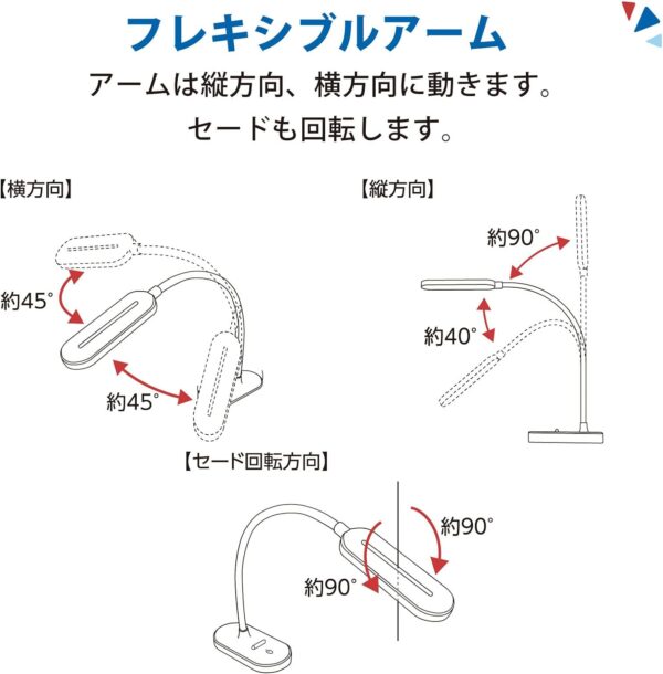 [オーム(OHM)]LEDデスクランプ ホワイト【USB電源 昼白色】スマホスタンド付き - 画像 (5)